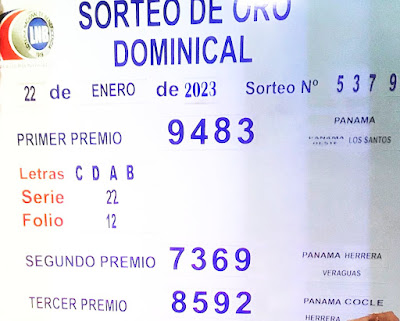 Sorteo Domingo 22 de enero de 2023